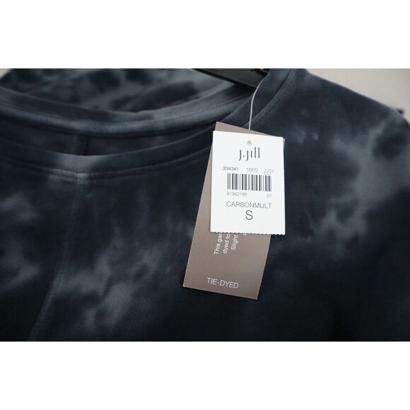 J. Jill Women's Sz S Carbon Multi Pure Jill Cloud Tie-Dyed Knit Dress - Picture 4 of 9